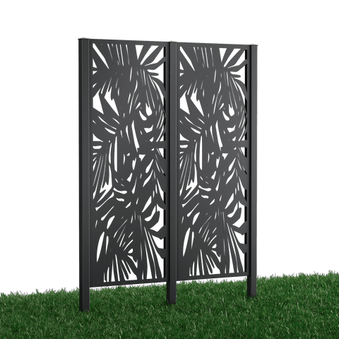 Metallsichtschutz Tanaro 2er Set zum Einbetonieren Modell | Pulverbeschichtet Anthrazit