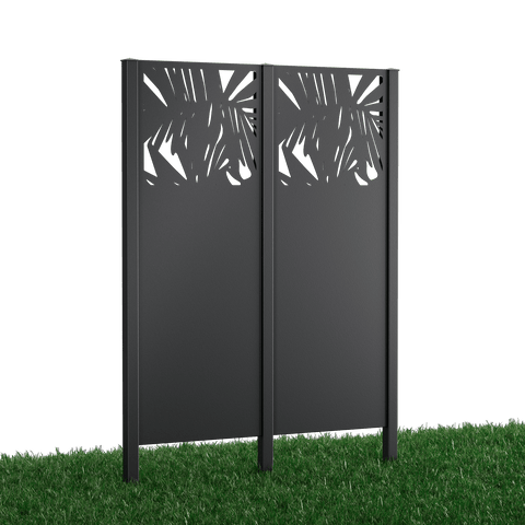 Metallsichtschutz Taro 2er Set zum Einbetonieren Modell | Pulverbeschichtet Anthrazit