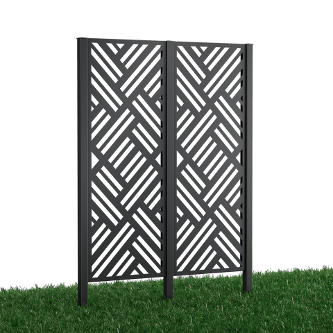 Metallsichtschutz Adda 2er Set zum Einbetonieren Modell | Pulverbeschichtet Anthrazit