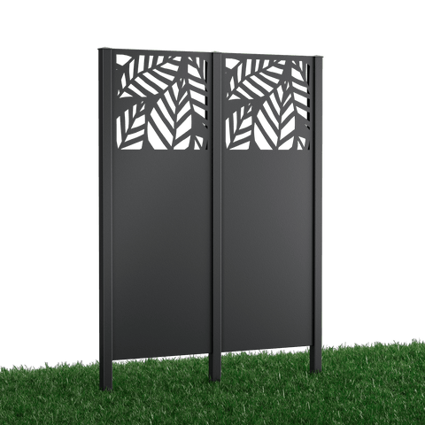 Metallsichtschutz Liro 2er Set zum Einbetonieren Modell | Pulverbeschichtet Anthrazit