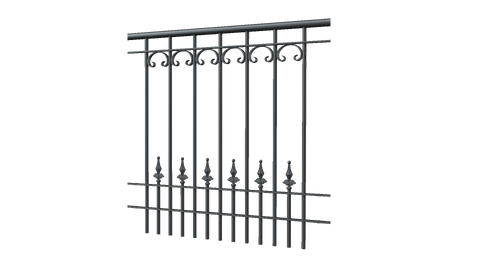 Geländer Lucca als 3D-Modell | Pulverbeschichtet anthrazit