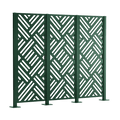 Metallsichtschutz Adda 3er Set zum Aufschrauben als 3D-Modell | Pulverbeschichtet Sonderfarbe RAL 6005 Moosgrün