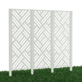 Metallsichtschutz Adda 3er Set zum Einbetonieren 3D Modell | Pulverbeschichtete Sonderfarbe RAL 9010 Reinweiß