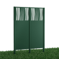Metallsichtschutz Agri 2er Set zum Einbetonieren 3D Modell | Pulverbeschichtete Sonderfarbe RAL 6005 Moosgrün