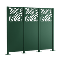 Metallsichtschutz Liro 3er Set zum Aufschrauben 3D-Modell | Pulverbeschichtet Sonderfarbe RAL 6005 Moosgrün