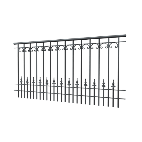 Geländer Lucca als 3D-Modell | Pulverbeschichtet anthrazit