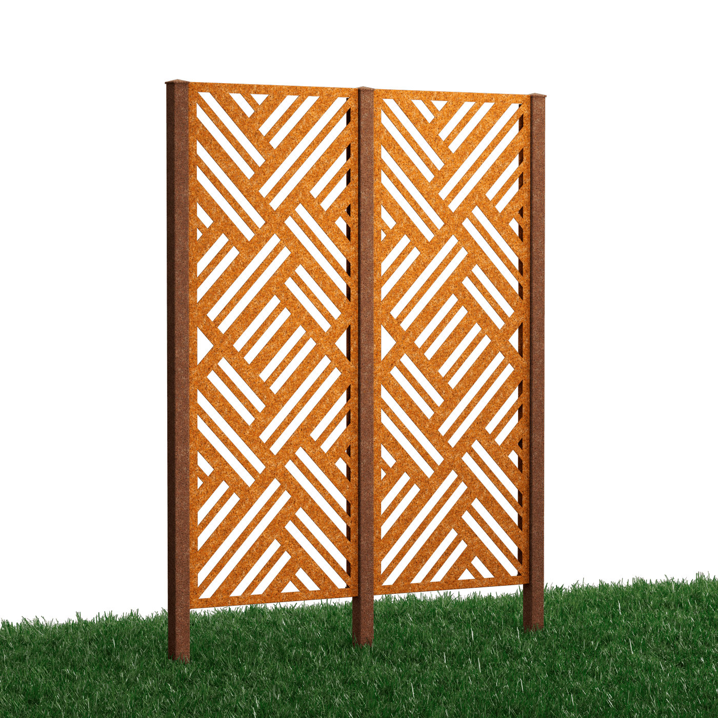 Metallsichtschutz Adda 2er Set zum Einbetonieren Modell | Cortenstahl
