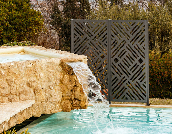 Sichtschutz Adda am Pool | Pulverbeschichtet Anthrazit