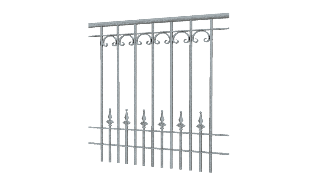 Geländer Lucca als 3D-Modell | Feuerverzinkt