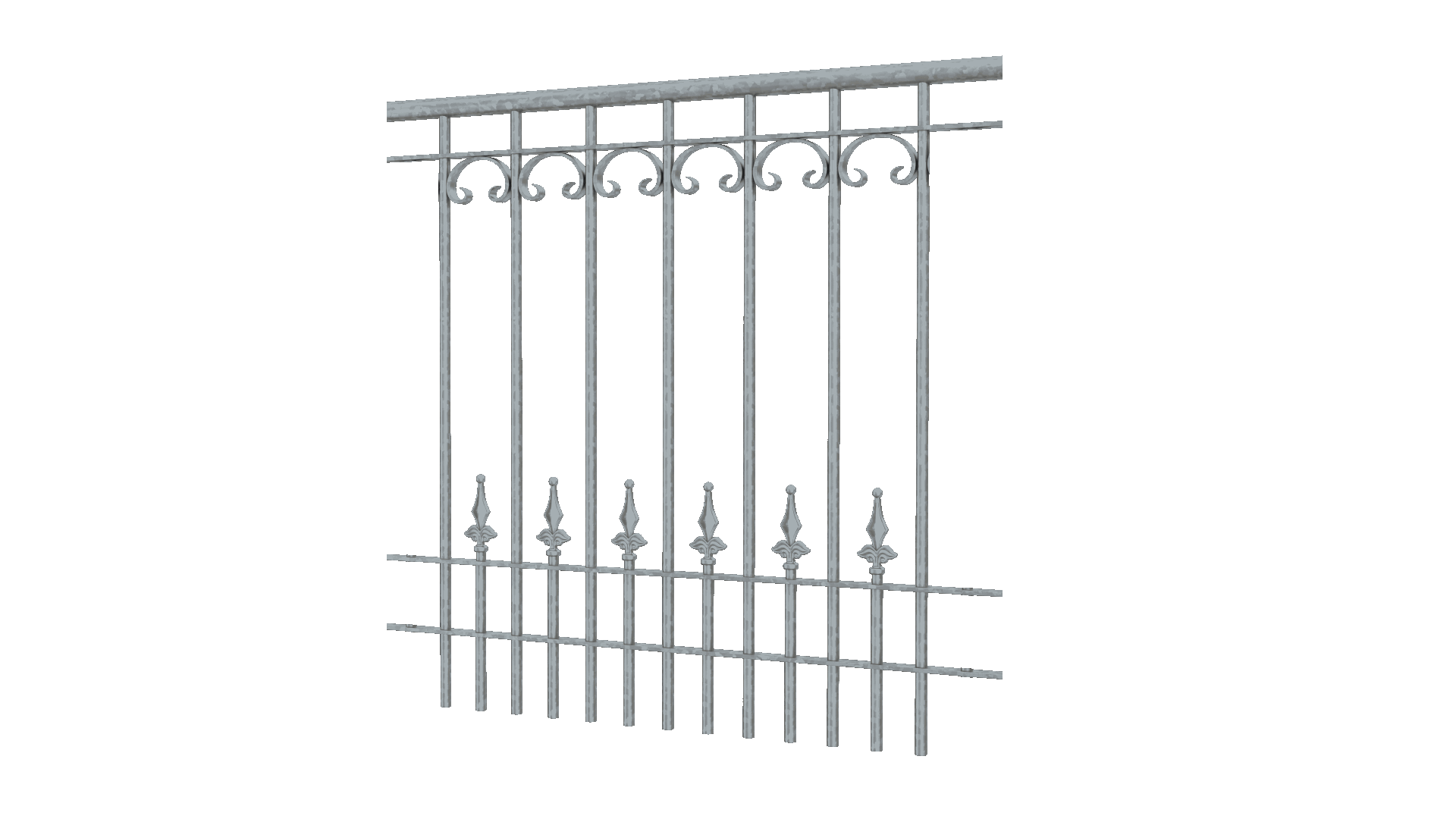 Geländer Lucca als 3D-Modell | Feuerverzinkt