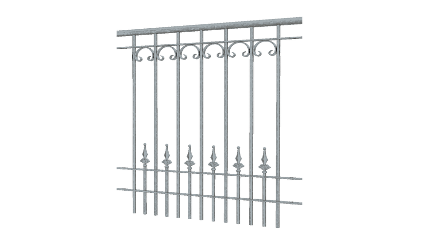 Geländer Lucca als 3D-Modell | Feuerverzinkt
