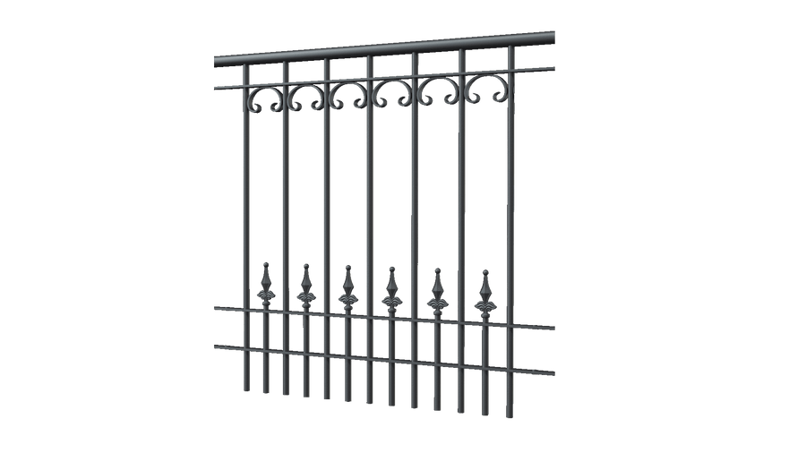 Geländer Lucca als 3D-Modell | Pulverbeschichtet anthrazit