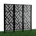 Metallsichtschutz Adda 3er Set zum Einbetonieren 3D Modell | Pulverbeschichtete Sonderfarbe RAL 9005 Tiefschwarz