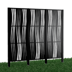 Metallsichtschutz Arno 3er Set zum Einbetonieren 3D Modell | Pulverbeschichtet Sonderfarbe RAL 9005 Tiefschwarz
