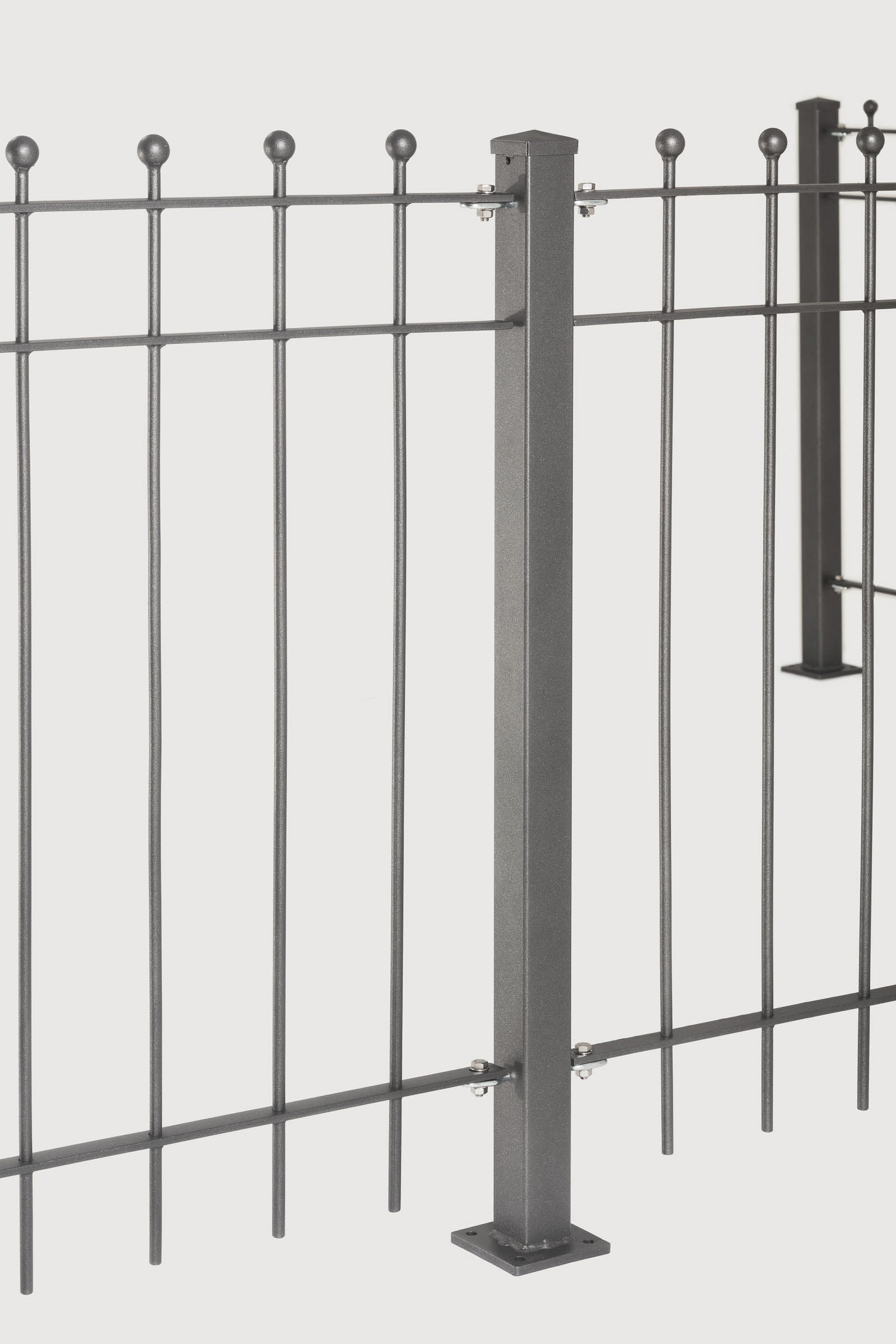 Zaun Como Detailansicht Zwischenpfosten | Pulverbeschichtet Anthrazit
