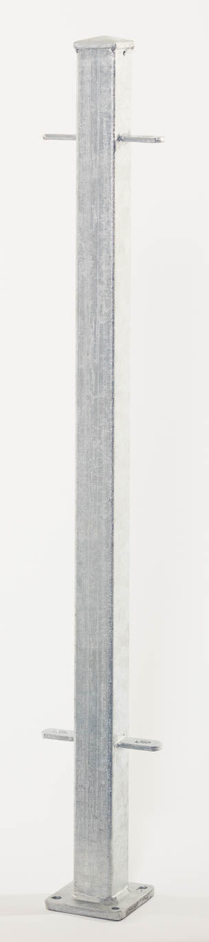Zwischenpfosten zum Aufschrauben für Geländer | Feuerverzinkt